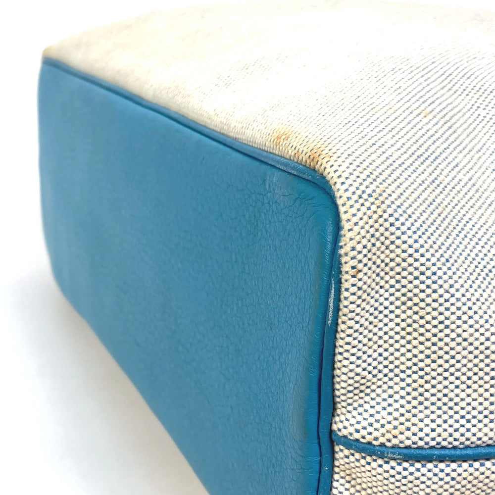 HERMES Tote Bag Toile Ash / Taurillon Clemence blue Shoulder Bag Shoulder Bag Jardine PM Women Used