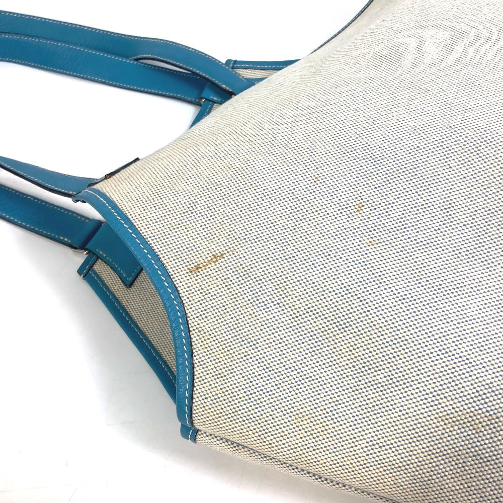 HERMES Tote Bag Toile Ash / Taurillon Clemence blue Shoulder Bag Shoulder Bag Jardine PM Women Used