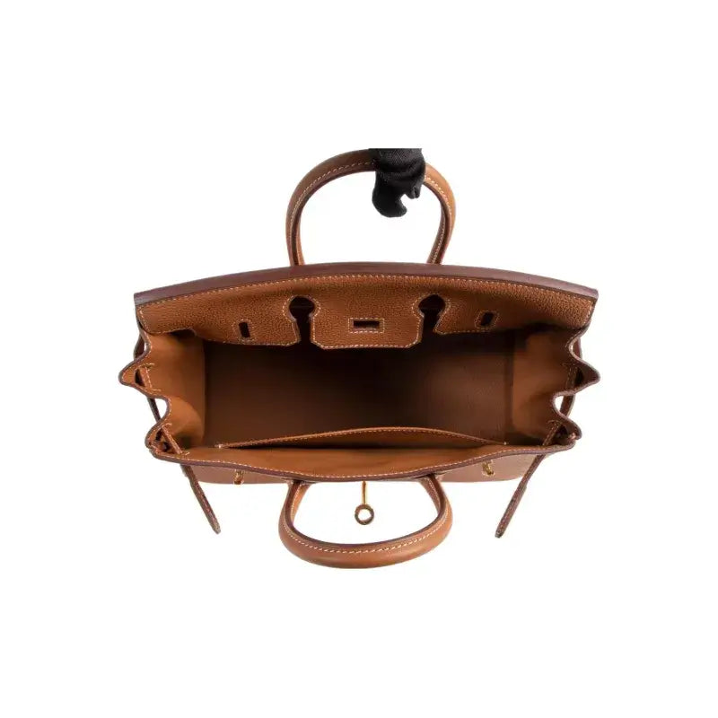 HERMES Birkin 25 Bag brown togo Leather Handbag (25,28,32)  gold hardware