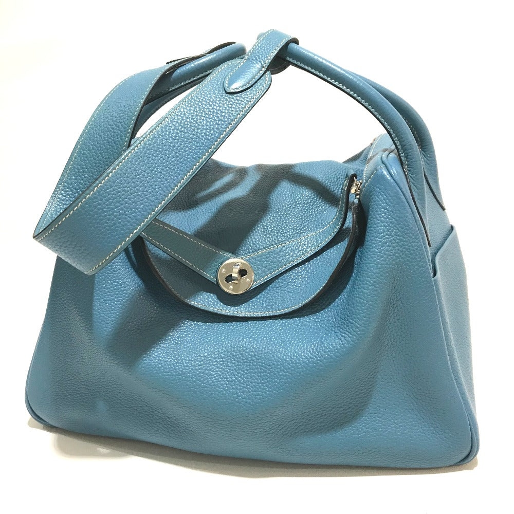 HERMES Handbag Taurillon Clemence blue Lindy 34 Women Used