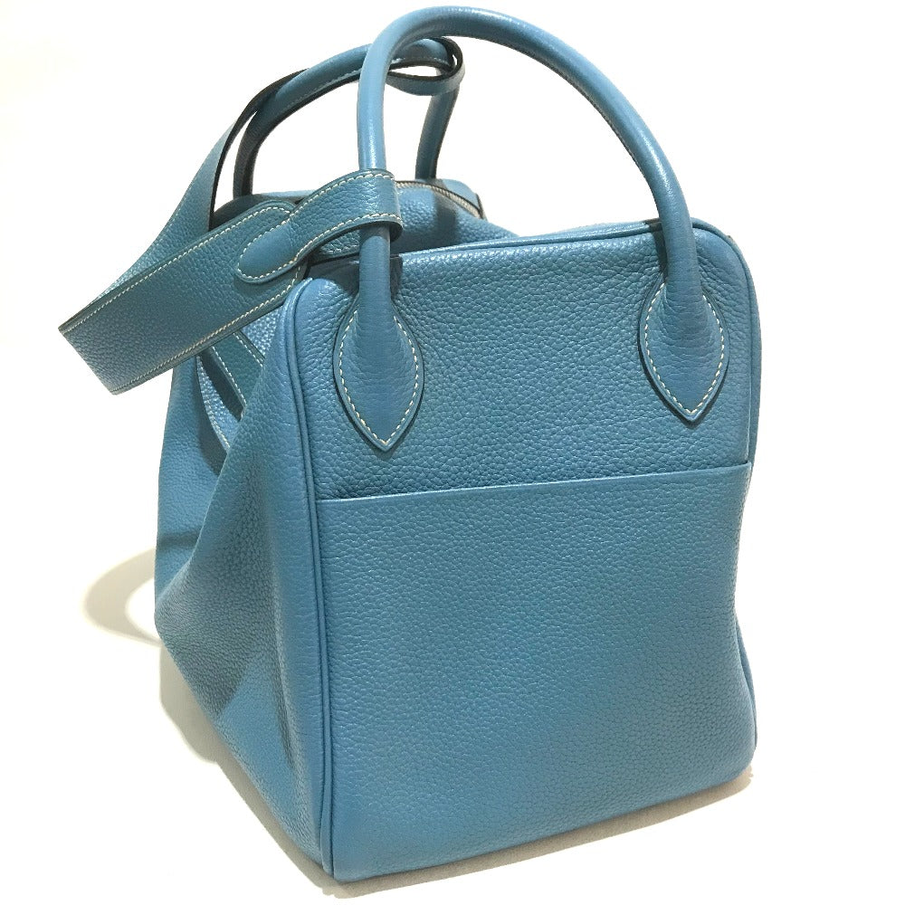 HERMES Handbag Taurillon Clemence blue Lindy 34 Women Used