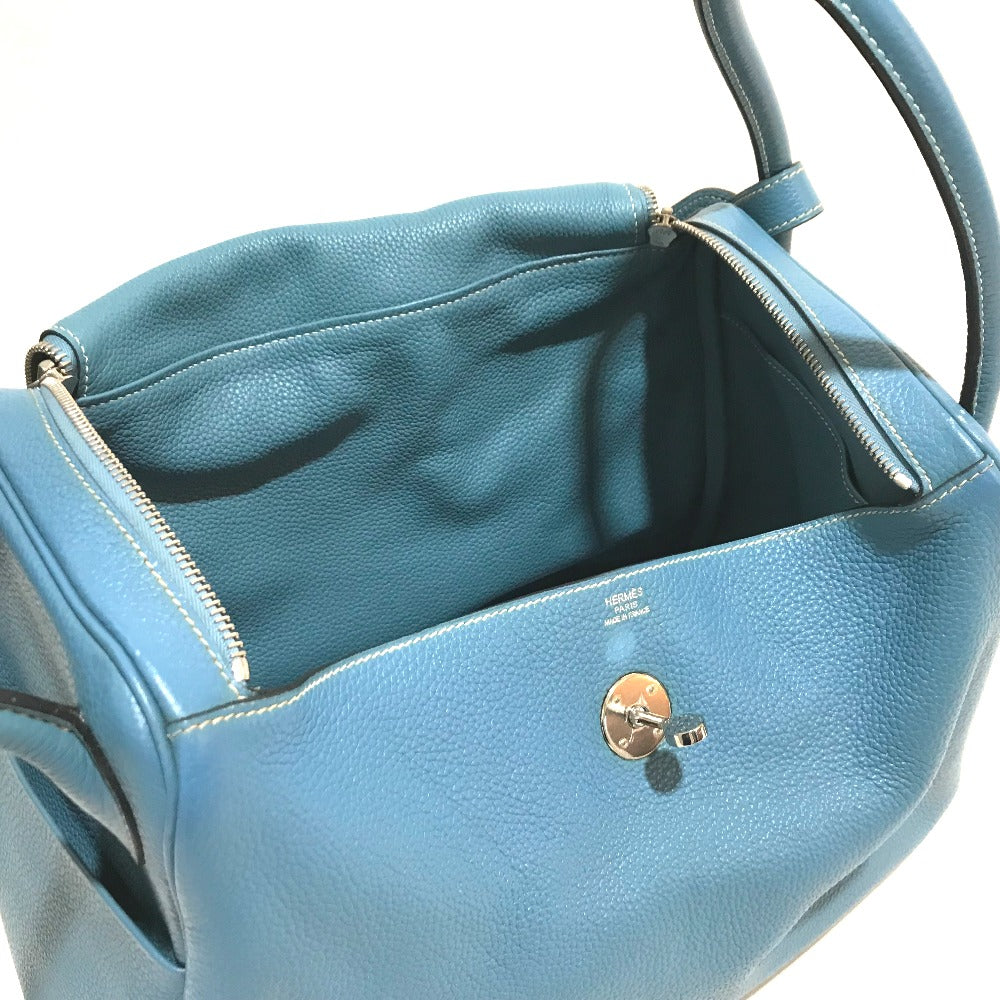 HERMES Handbag Taurillon Clemence blue Lindy 34 Women Used