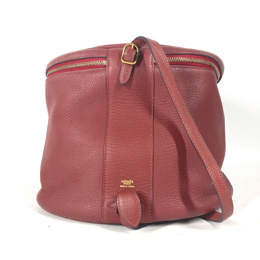 HERMES Handbag leather Red City
