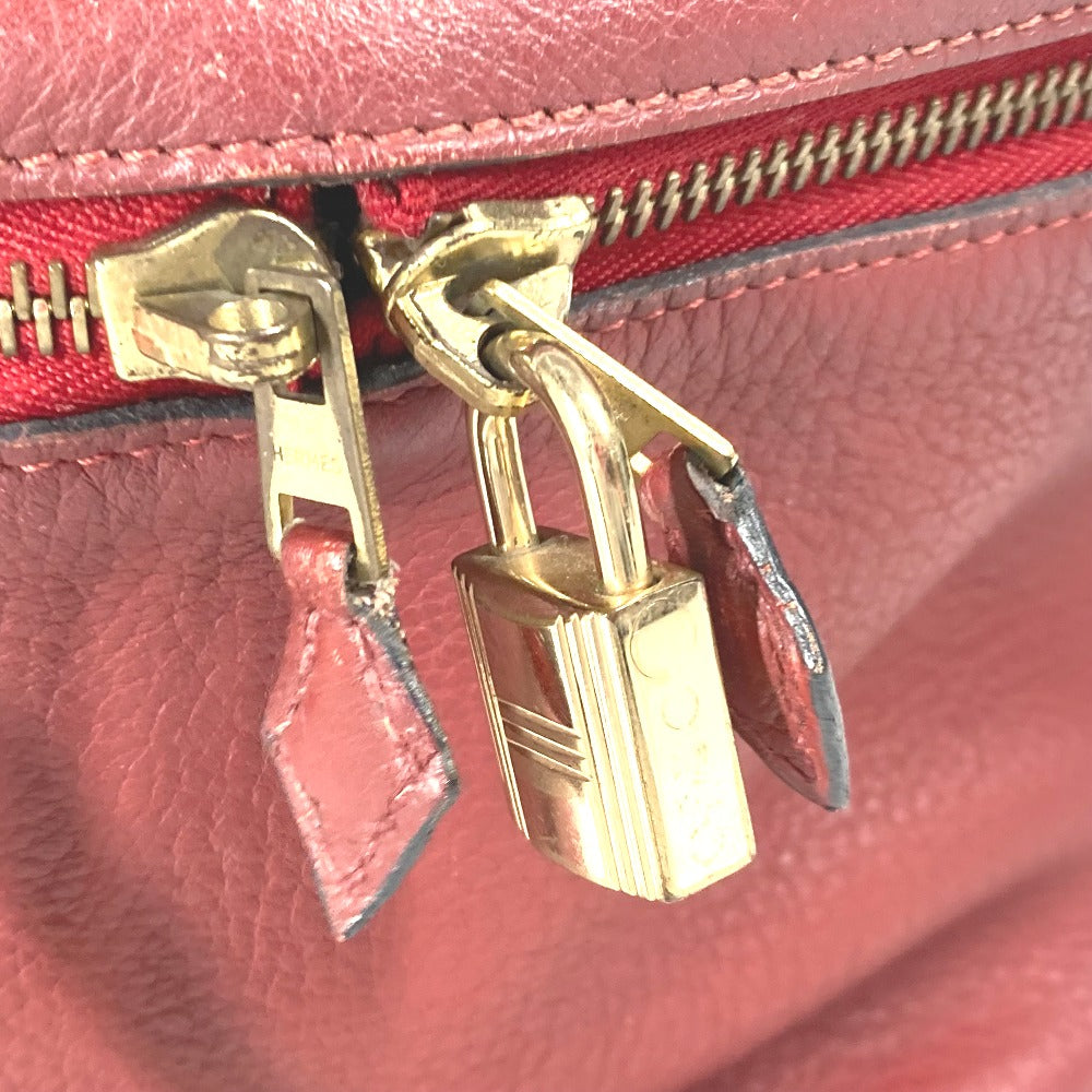 HERMES Handbag leather Red City