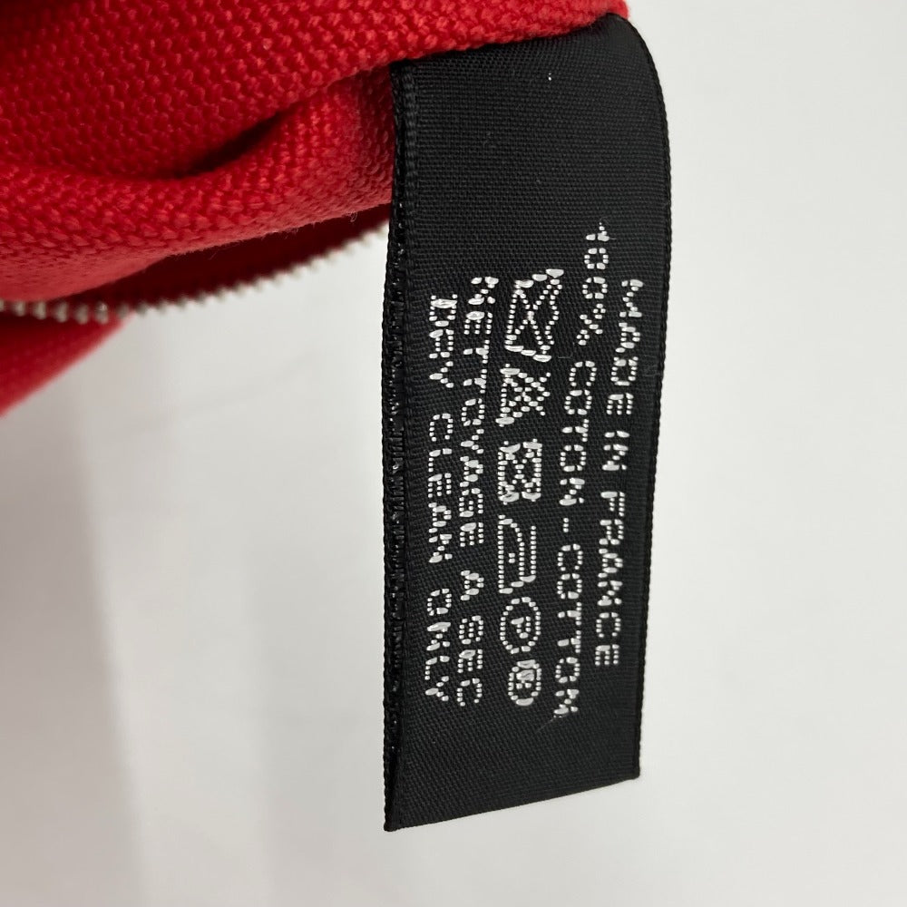 HERMES Pouch cotton Red Flat fastener Yachting GM