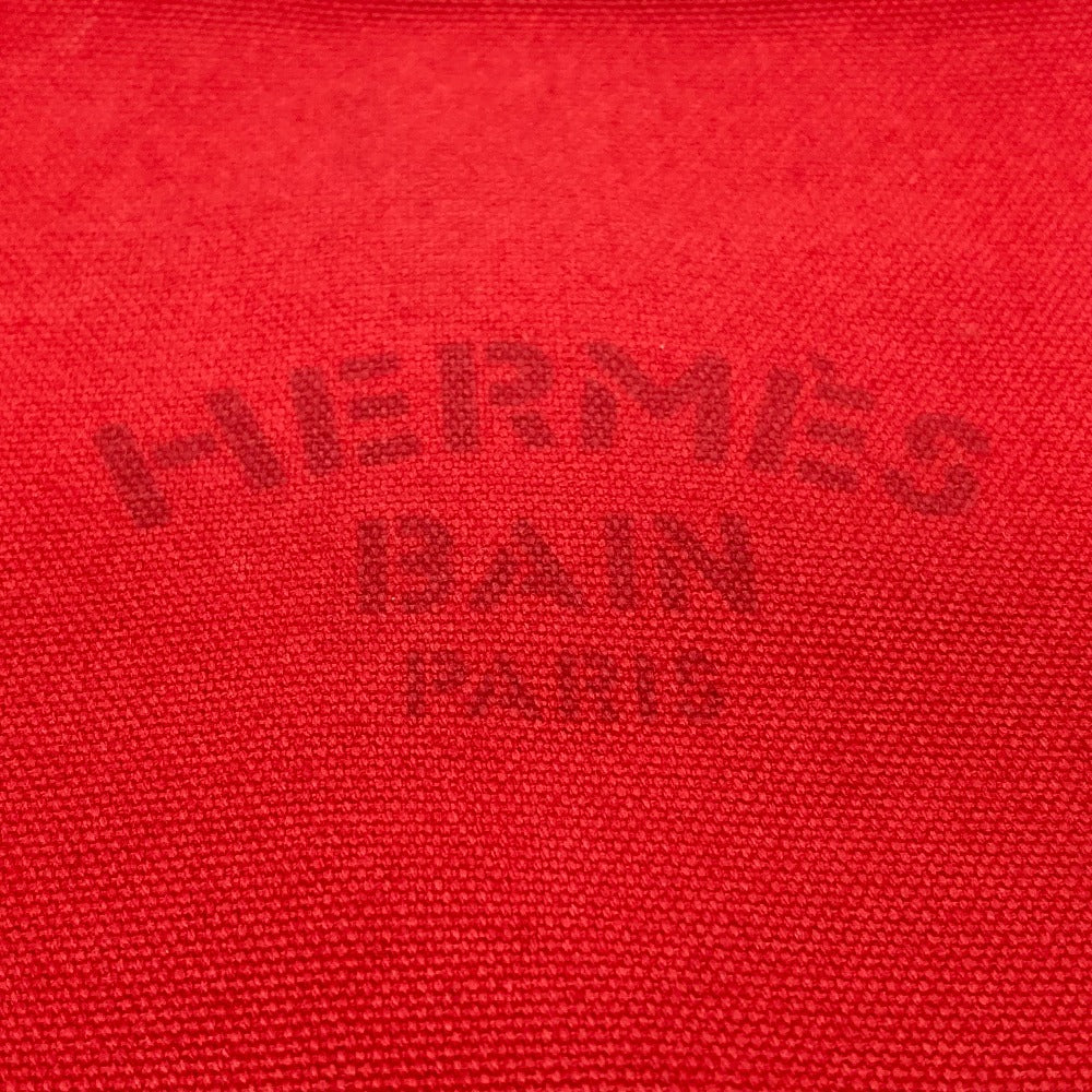 HERMES Pouch cotton Red Flat fastener Yachting GM