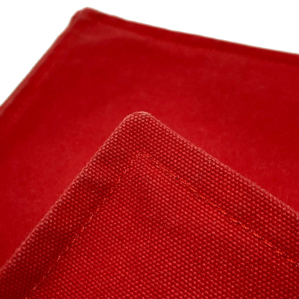 HERMES Pouch cotton Red Flat fastener Yachting GM