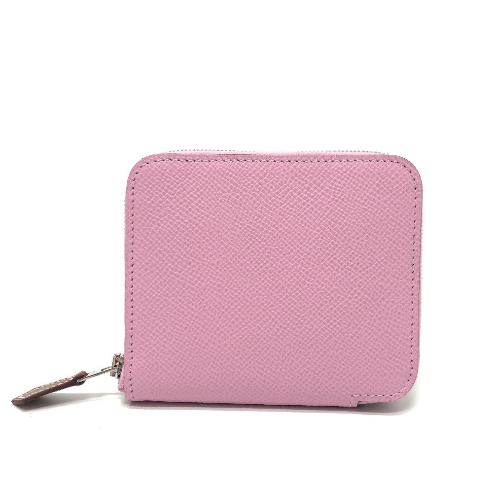 HERMES Folded wallet Epsom pink Azap compact silk in