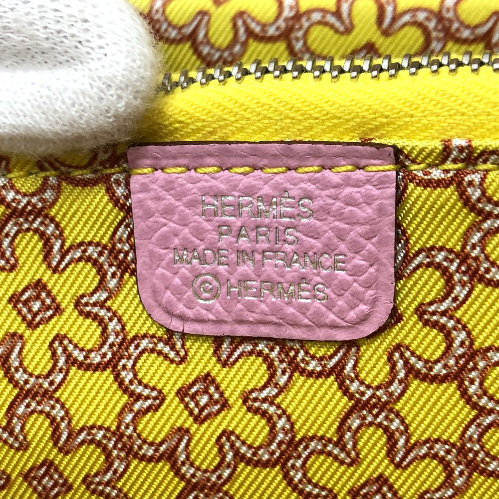 HERMES Folded wallet Epsom pink Azap compact silk in