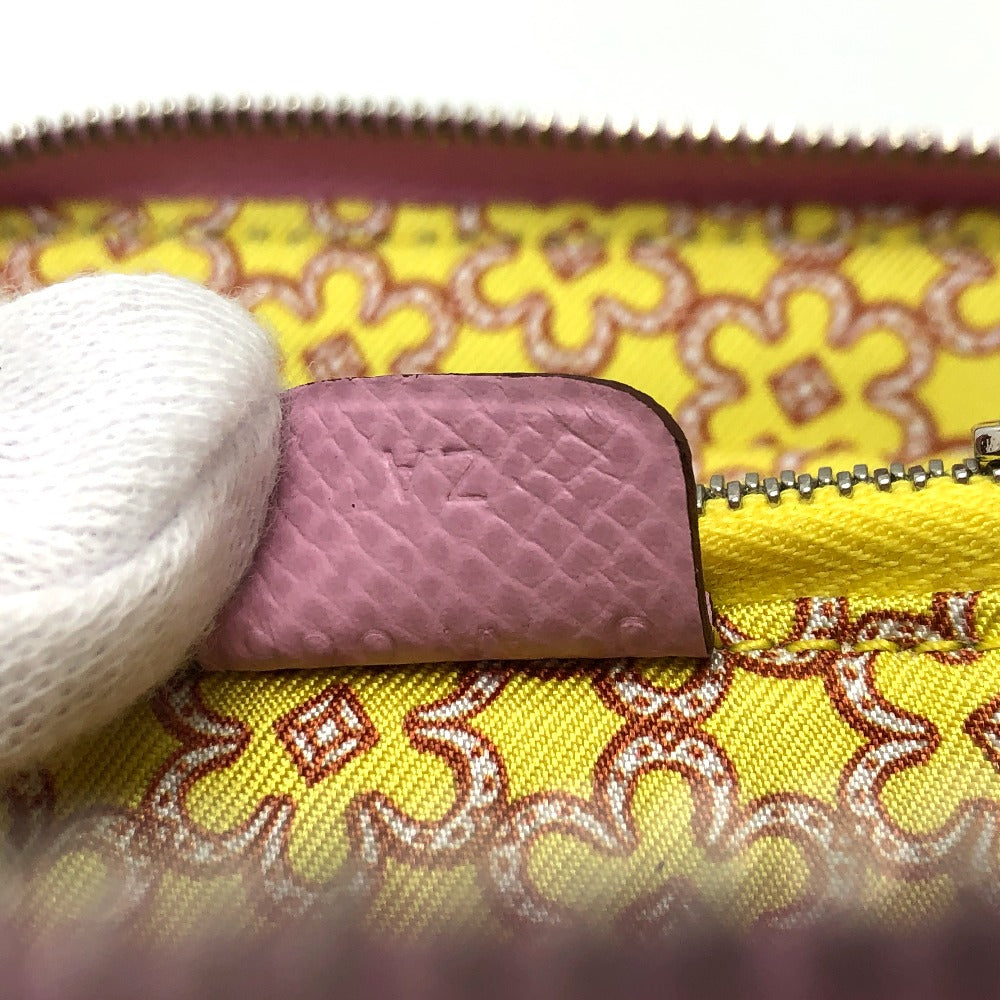 HERMES Folded wallet Epsom pink Azap compact silk in