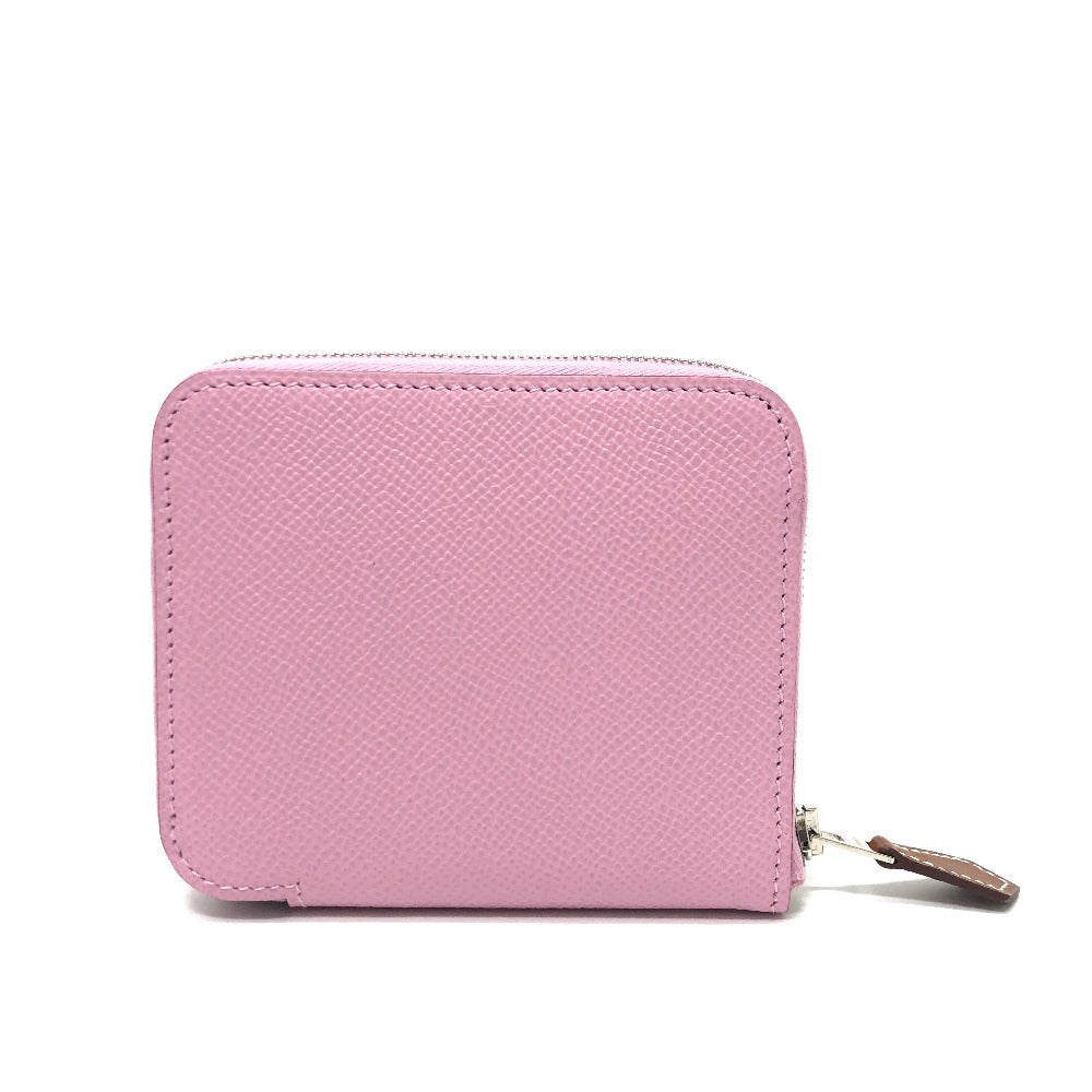 HERMES Folded wallet Epsom pink Azap compact silk in