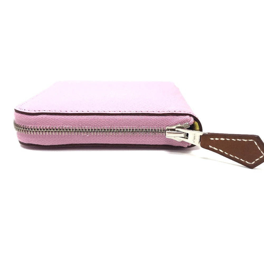 HERMES Folded wallet Epsom pink Azap compact silk in