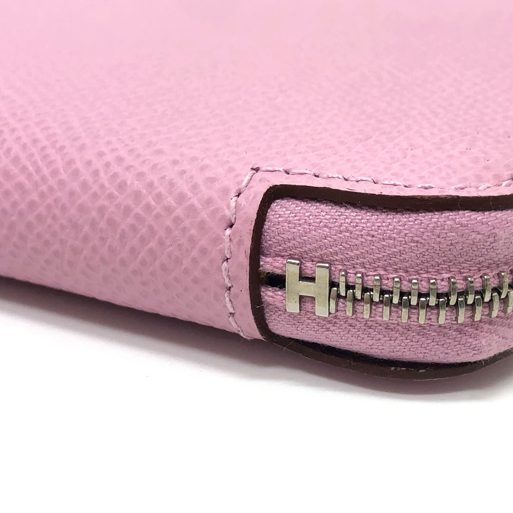 HERMES Folded wallet Epsom pink Azap compact silk in