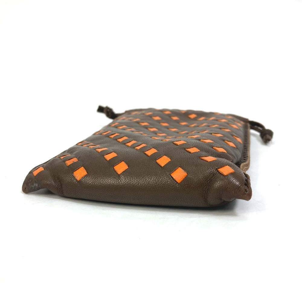 HERMES Pouch Anyo Miro Brown Pochette Pillow PM