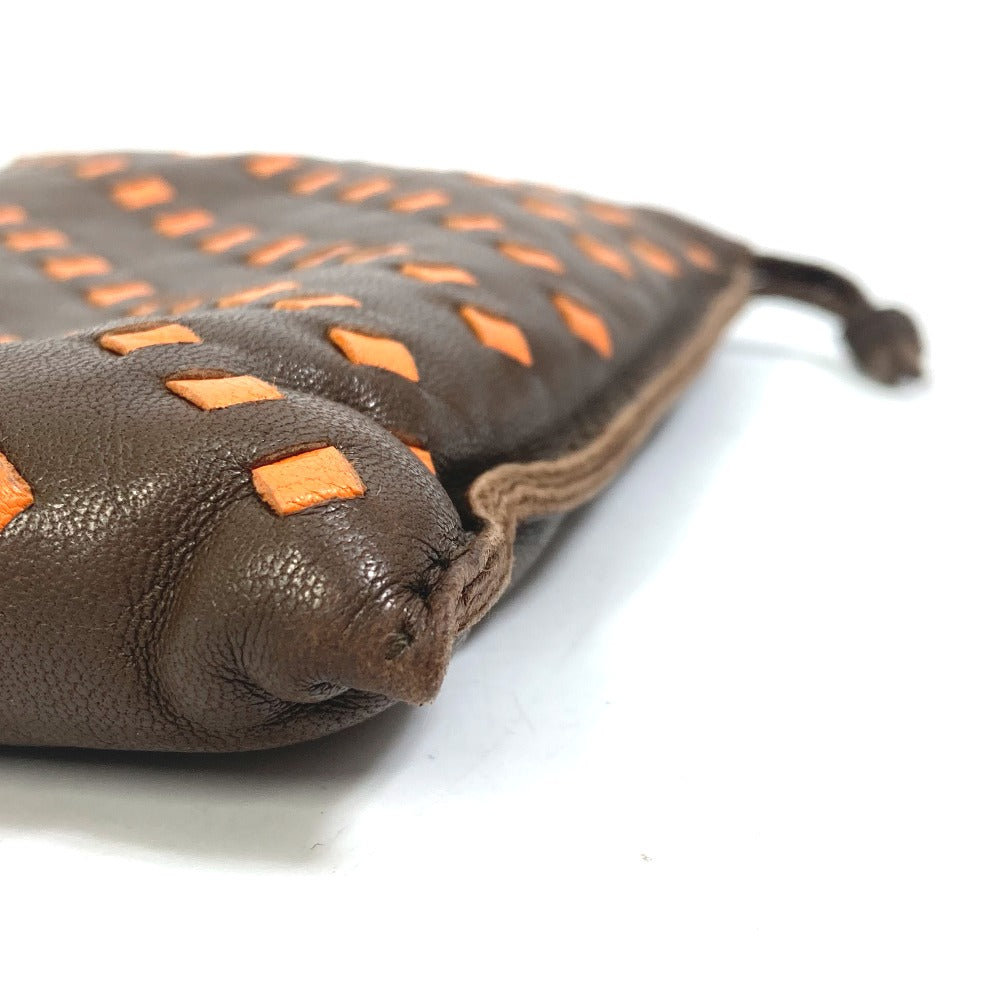 HERMES Pouch Anyo Miro Brown Pochette Pillow PM