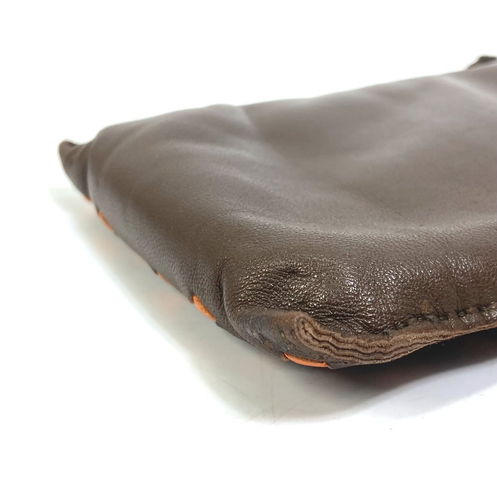 HERMES Pouch Anyo Miro Brown Pochette Pillow PM