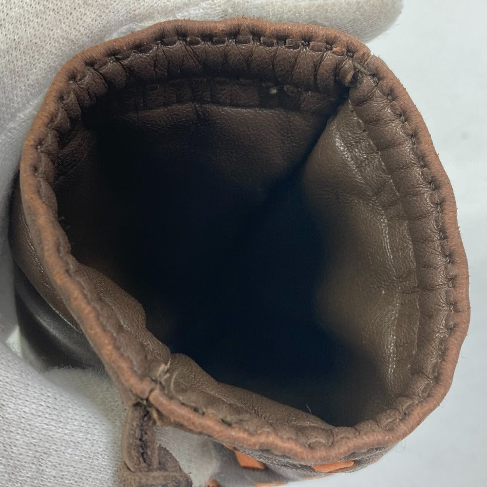 HERMES Pouch Anyo Miro Brown Pochette Pillow PM