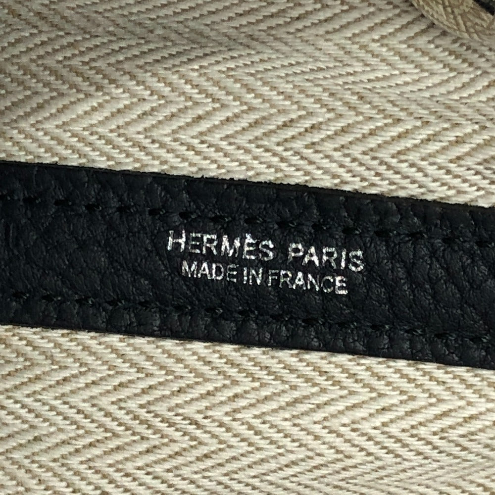 HERMES Handbag leather black Garden Party TPM Negonda Women Used