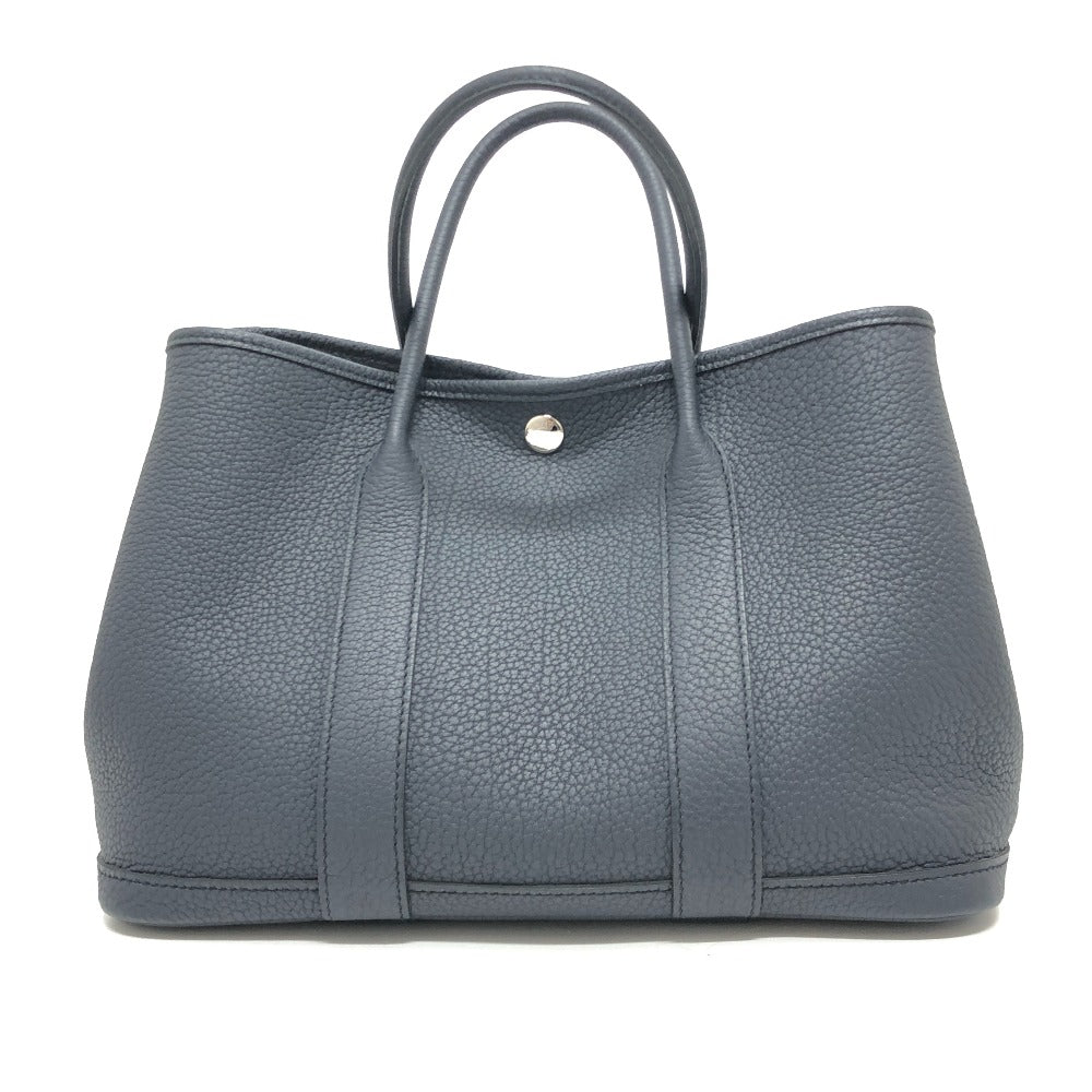 HERMES Handbag leather black Garden Party TPM Negonda Women Used