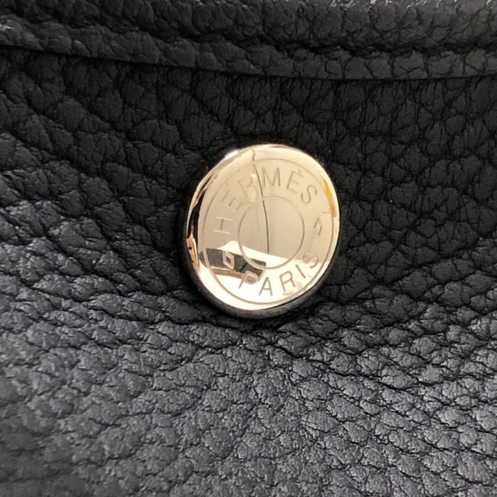 HERMES Handbag leather black Garden Party TPM Negonda Women Used