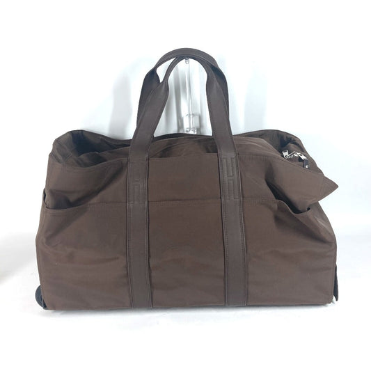 HERMES Carry Bag Nylon Brown suitcase Akapu Luco unisex(Unisex) Used