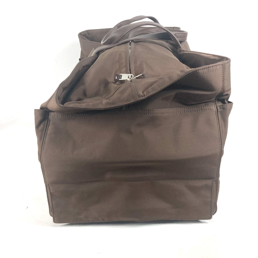 HERMES Carry Bag Nylon Brown suitcase Akapu Luco unisex(Unisex) Used