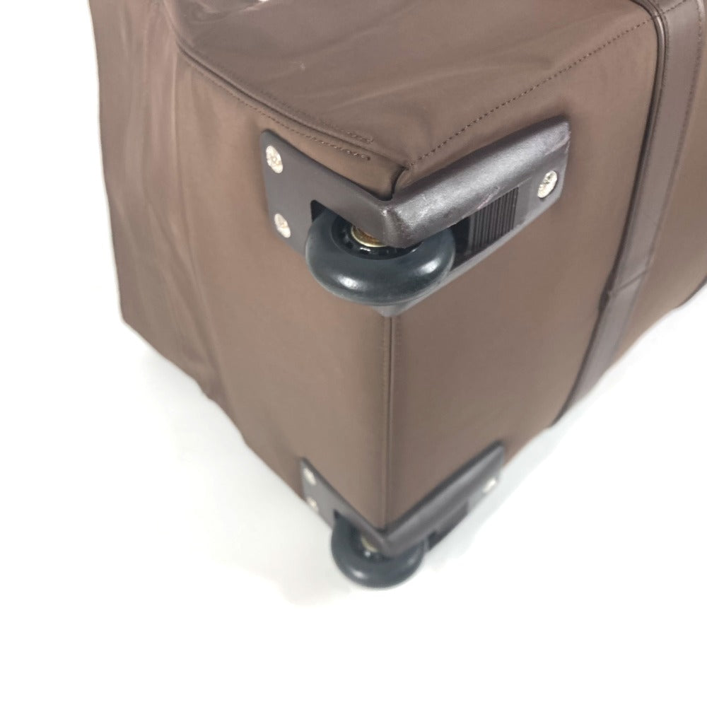 HERMES Carry Bag Nylon Brown suitcase Akapu Luco unisex(Unisex) Used