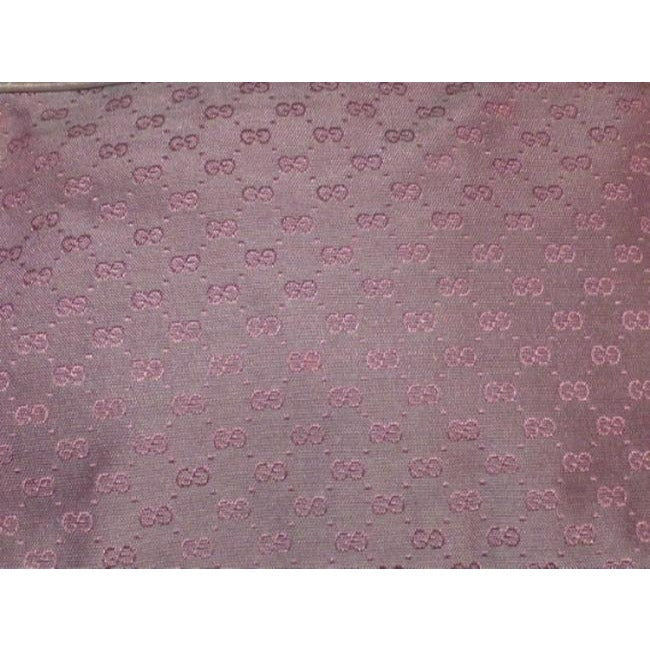 Gucci Vintage Grey With Pinkish Red Logo Leather Canvas Cross Body Bag