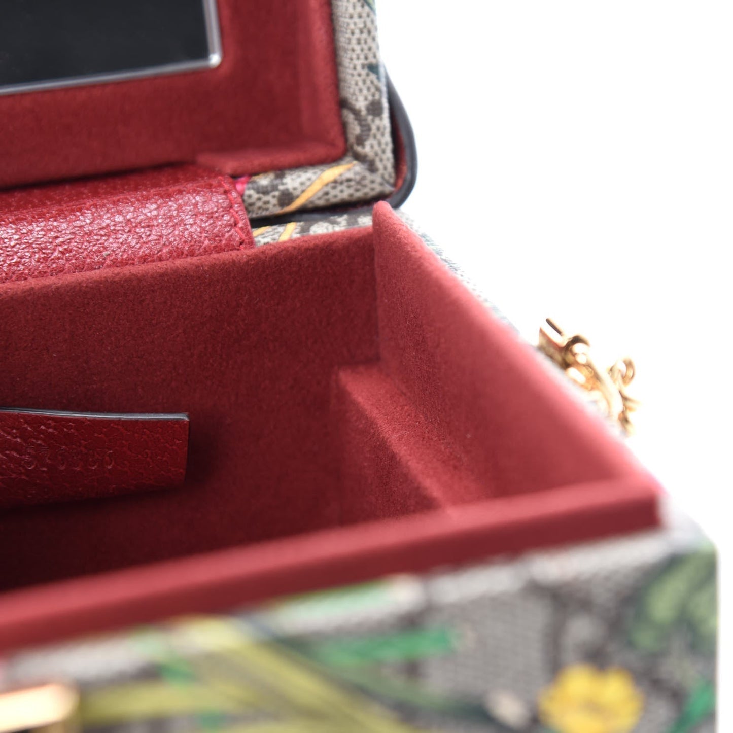 Gucci GG Supreme Monogram Flora Padlock Jewelry Case in Red