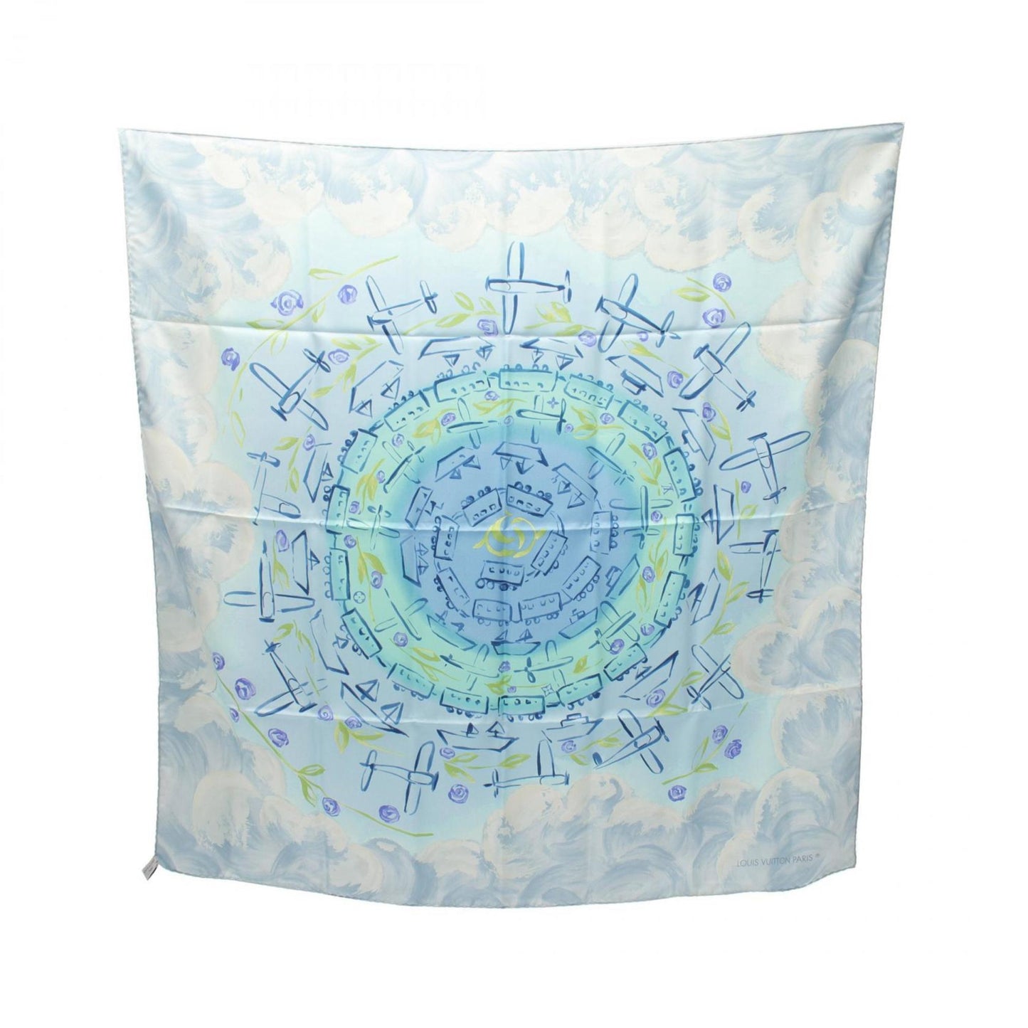 Louis Vuitton blue  Silk Scarf