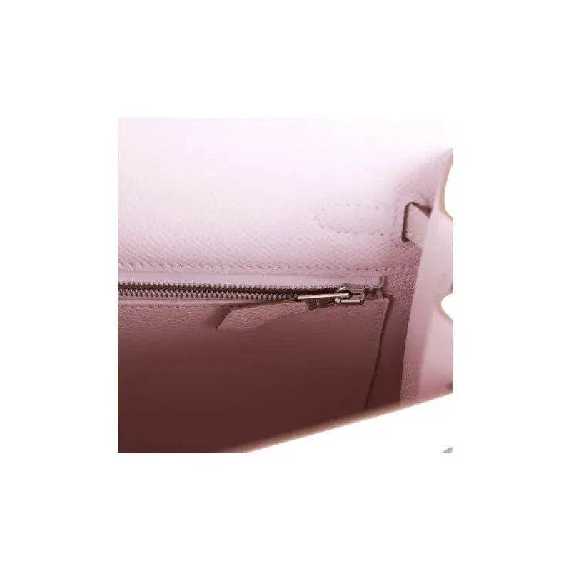 HERMES Kelly Bag Epsom Leather Handbag (25,28) Mauve Pale Dream Purple  silver hardware