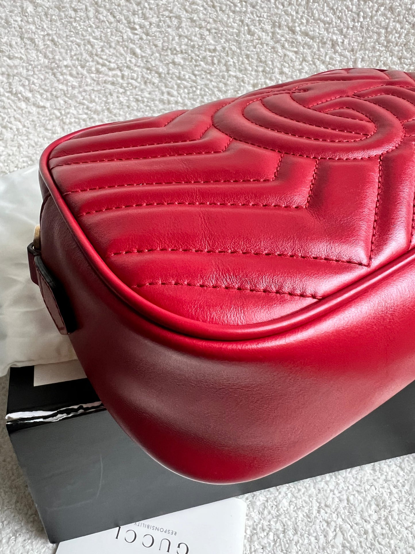 Gucci GG Red Marmont Small Shoulder Bag (RRP £1,440)