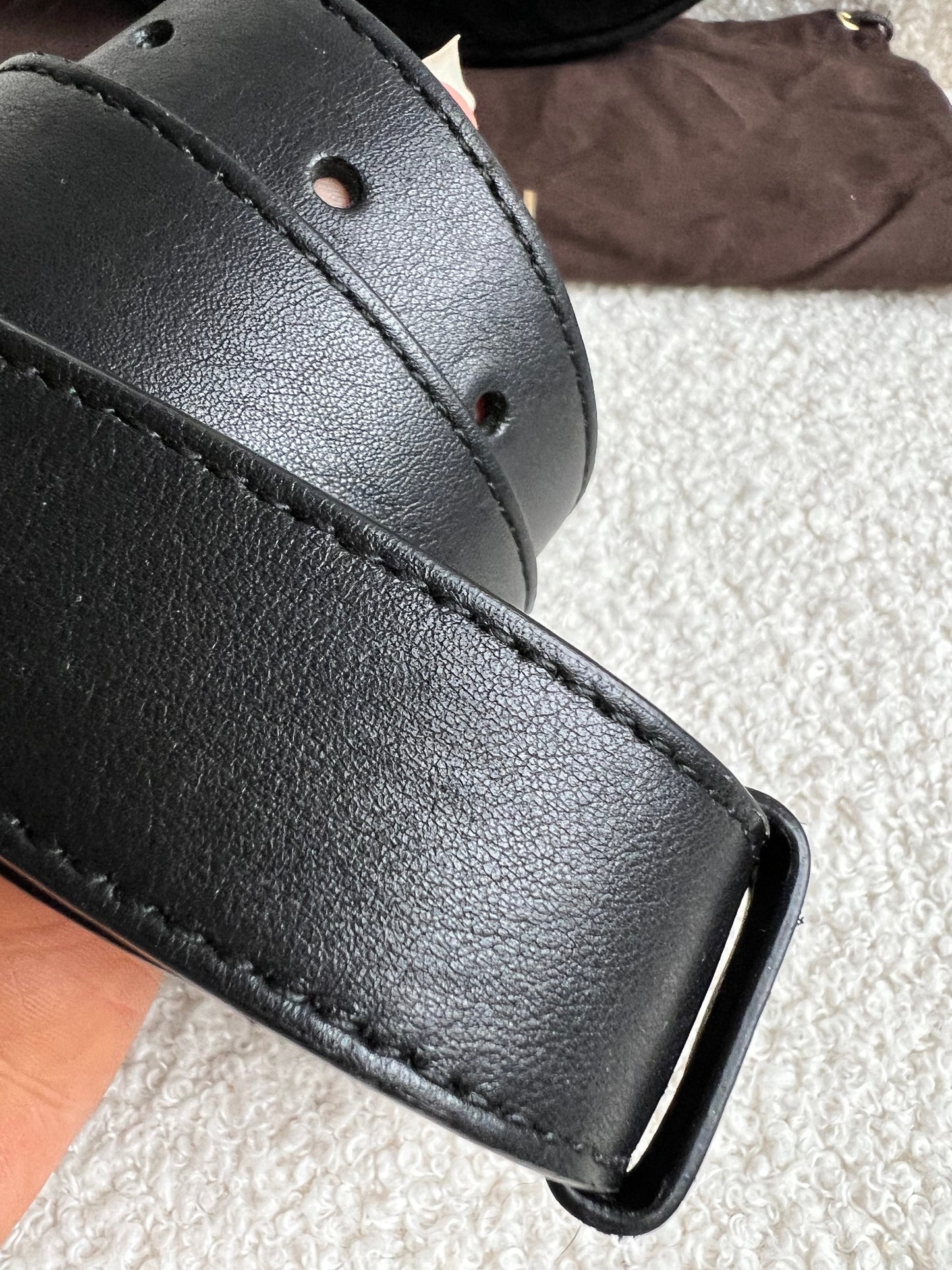 Gucci GG Black Velvet Marmont Belt Bag