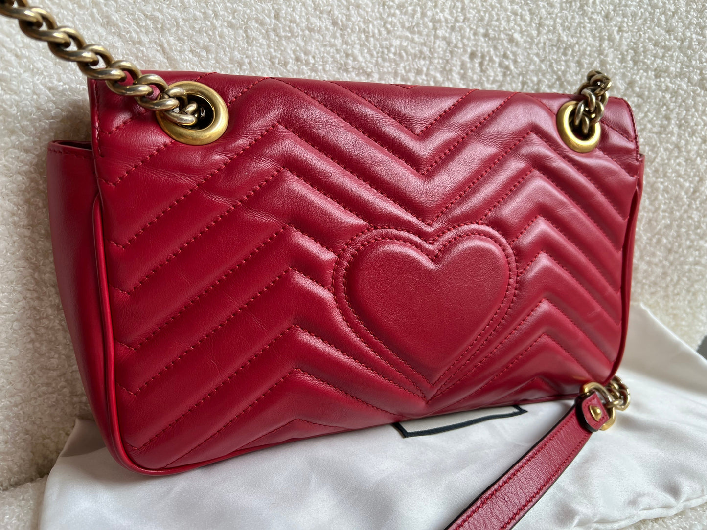 Gucci GG Hibiscus Red Marmont Small Shoulder Bag (RRP £2,070)