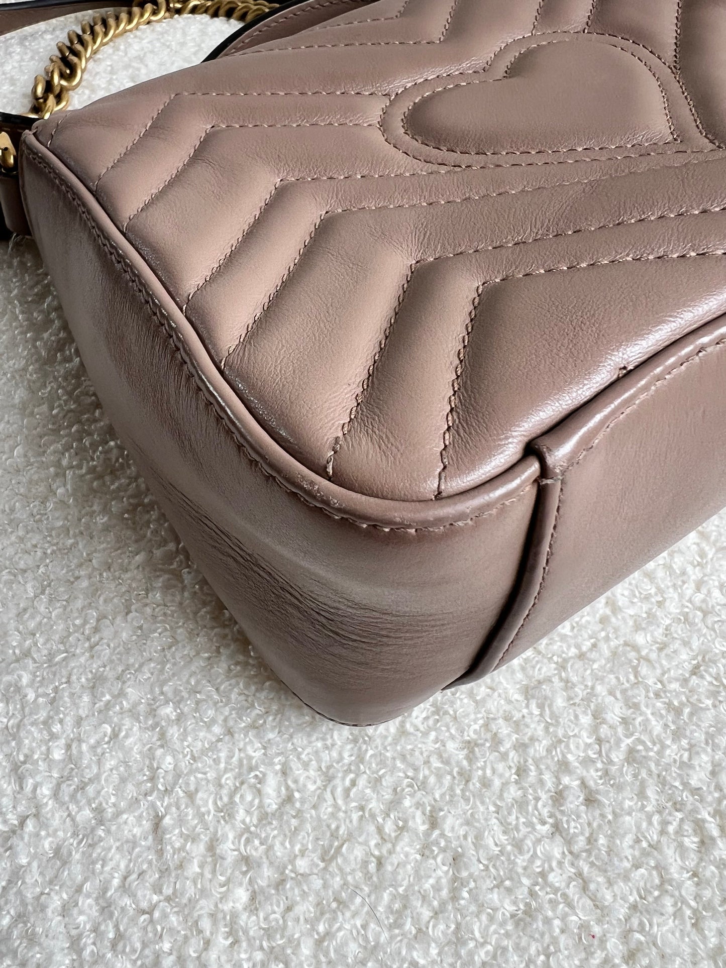 Gucci GG Dusty Pink Marmont Mini Top Handle Bag (RRP £1,890)