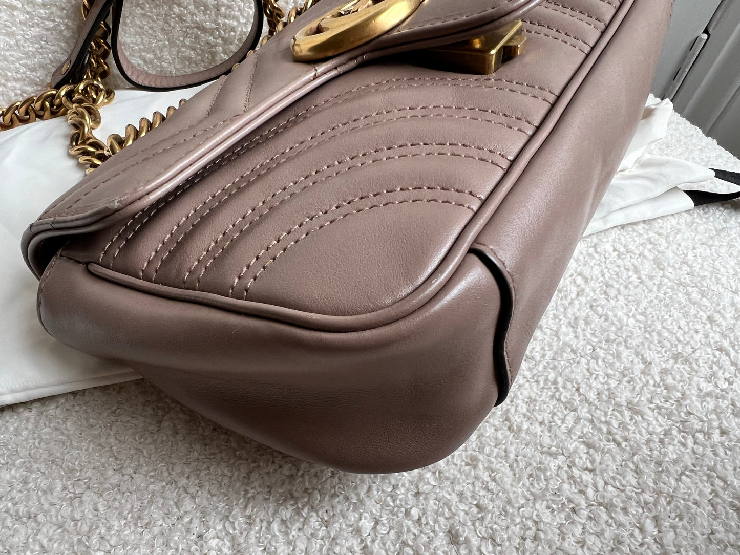 Gucci GG Dusty Pink Marmont Mini Shoulder Bag (RRP £1,890)