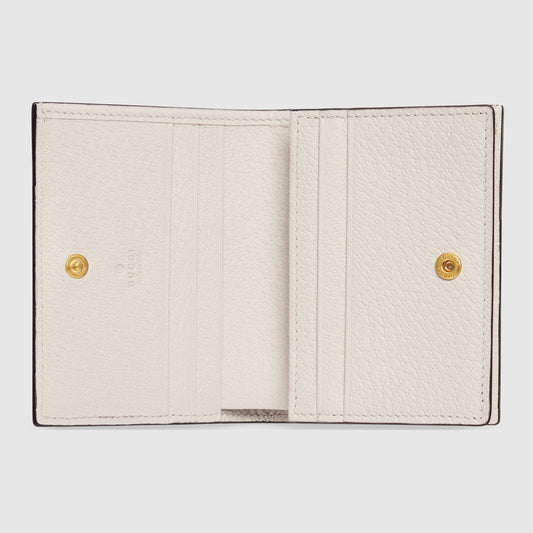 Gucci Ophidia Leather Card Case Wallet White