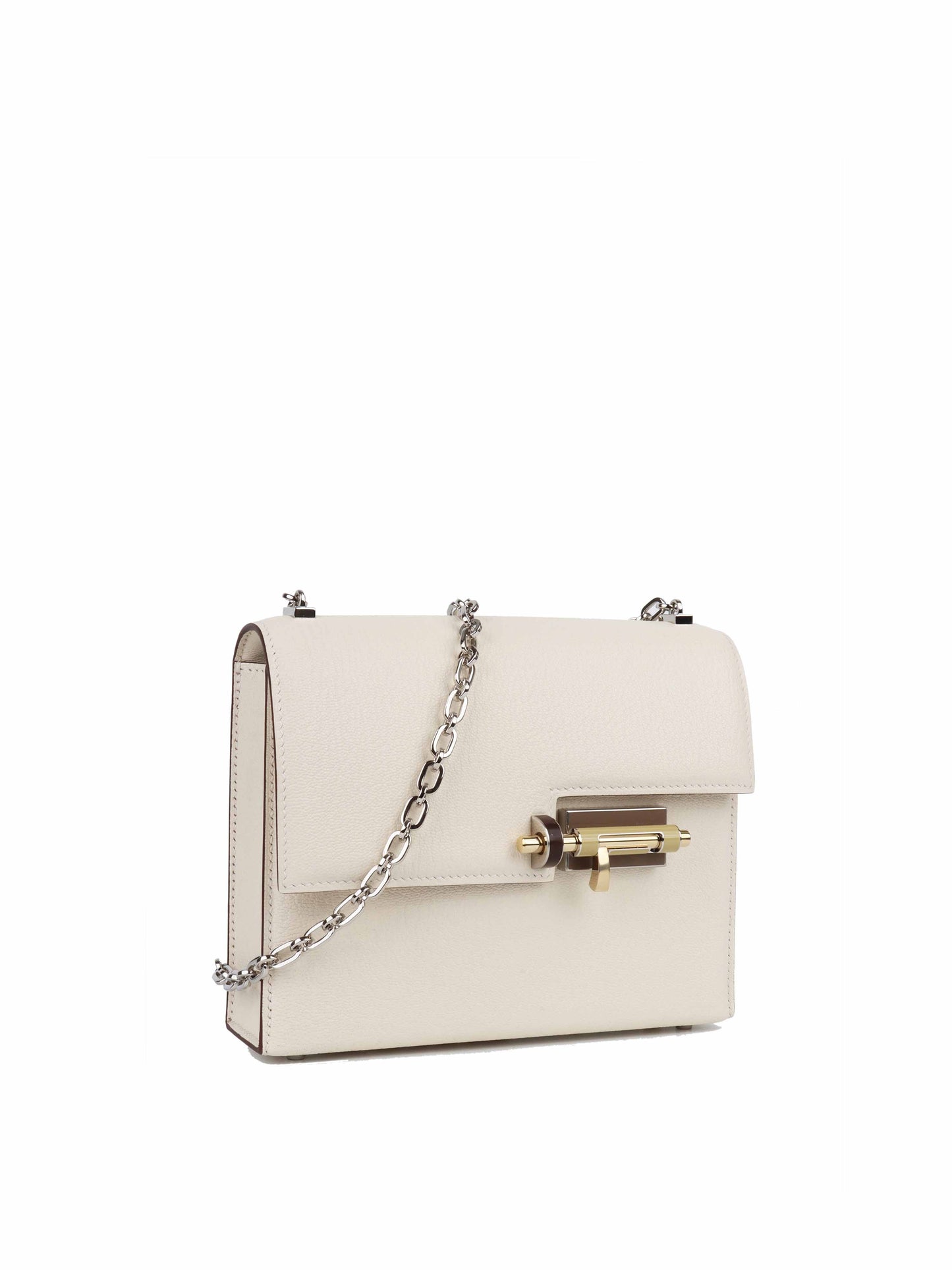 Hermes Mini Verrou Bag Chevre Mysore Nata With Havane/Tchai/Etoupe Hardware Stamp Z