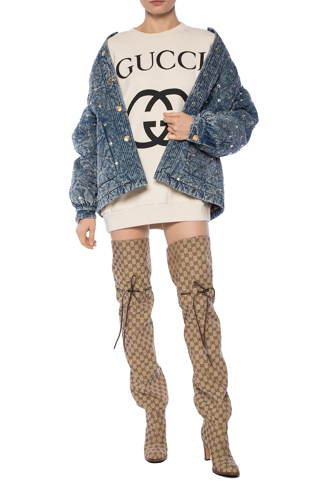 Gucci Logo Sweatshirt in Ivory