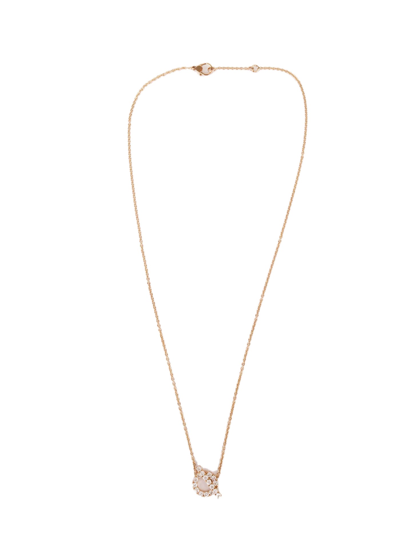 Hermes Finesse Pendant Necklace 18k Rose Gold Diamonds.
