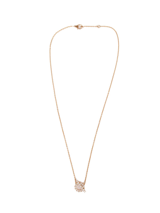 Hermes Finesse Pendant Necklace 18k Rose Gold Diamonds.
