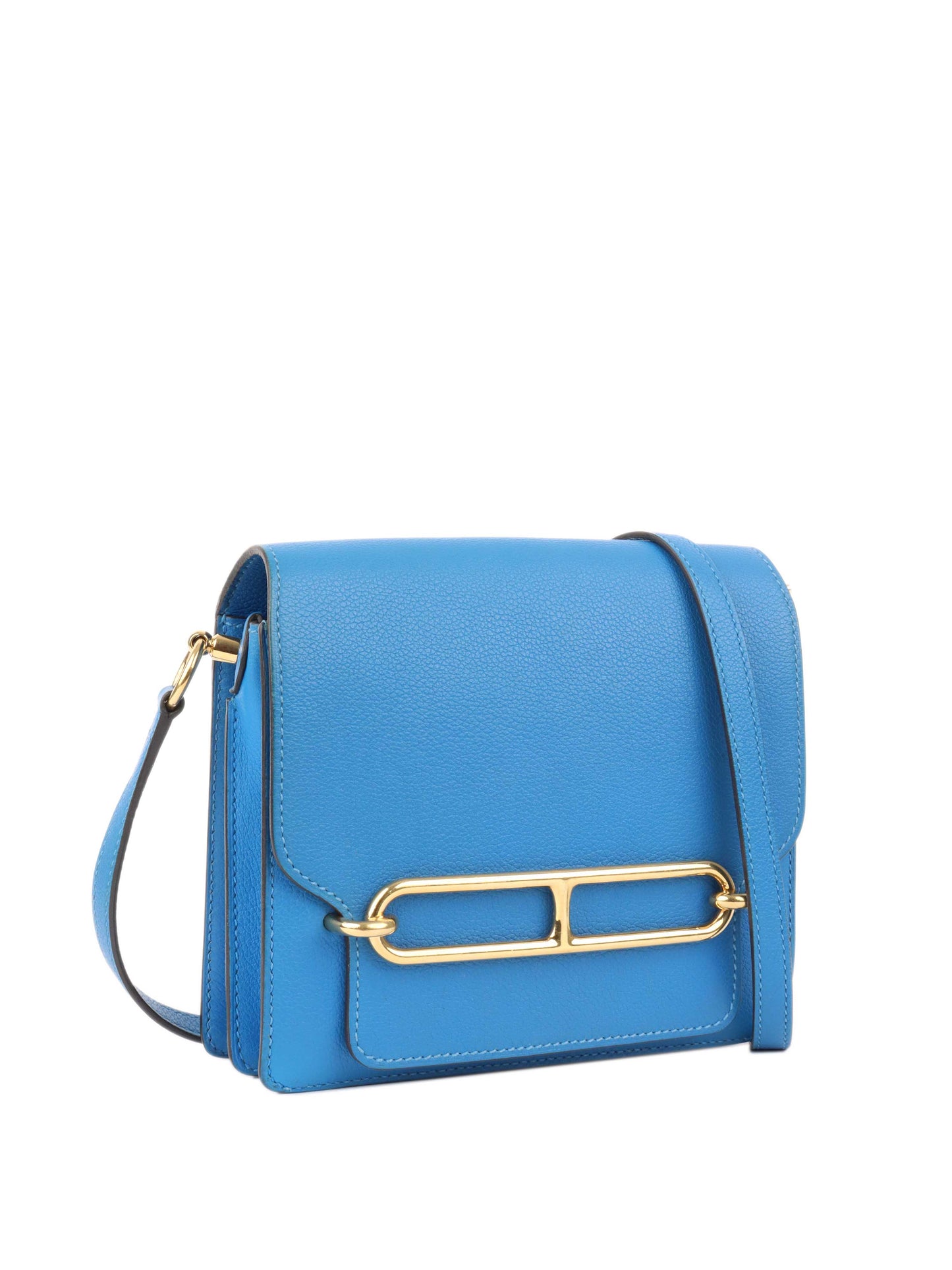 Hermes Mini Roulis Bag in Bleu Hydra GHW.
