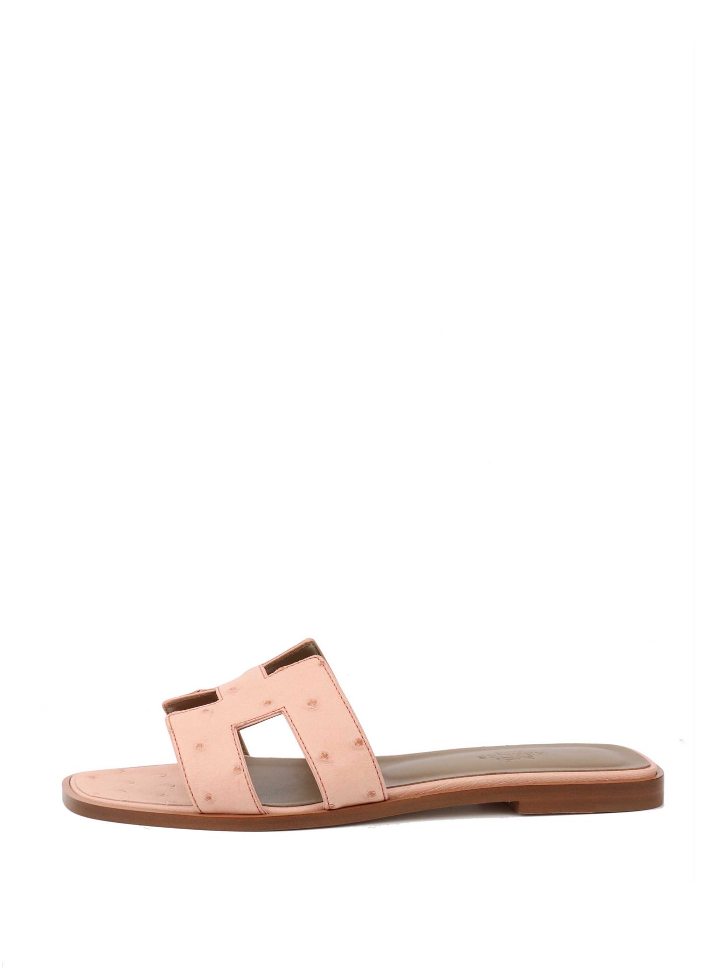 Hermes Oran Sandals in Rose Bubinga 38.