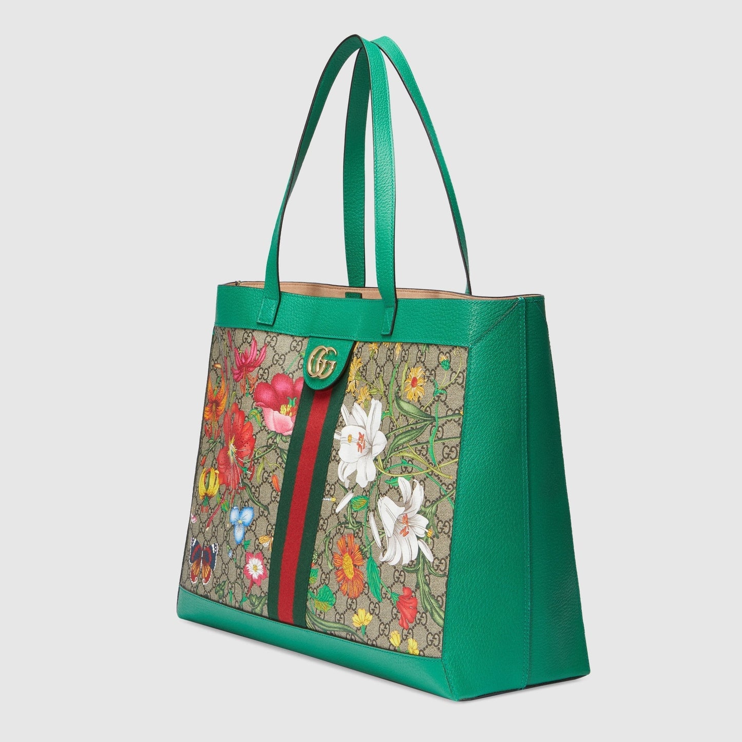 Gucci Ophidia GG Flora Medium Tote Green