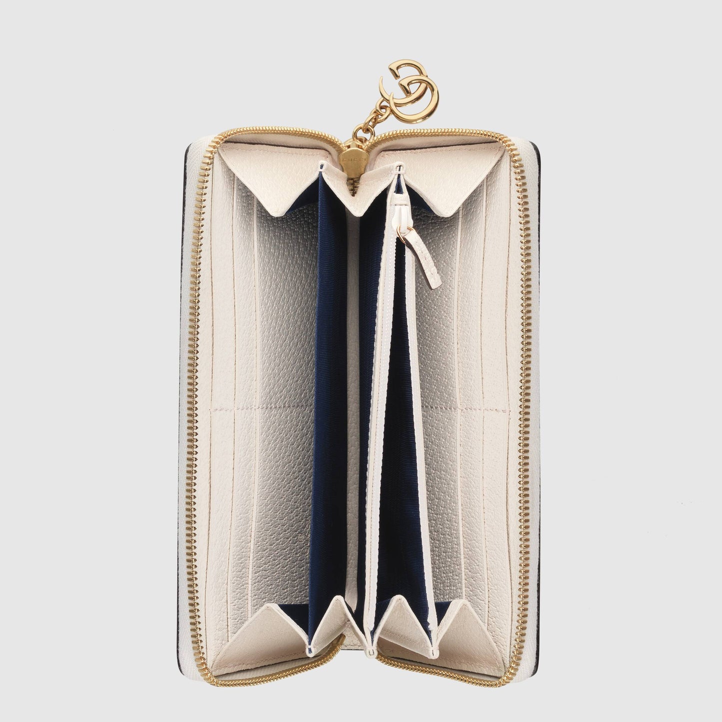Gucci Ophidia Zip Around Wallet White Leather