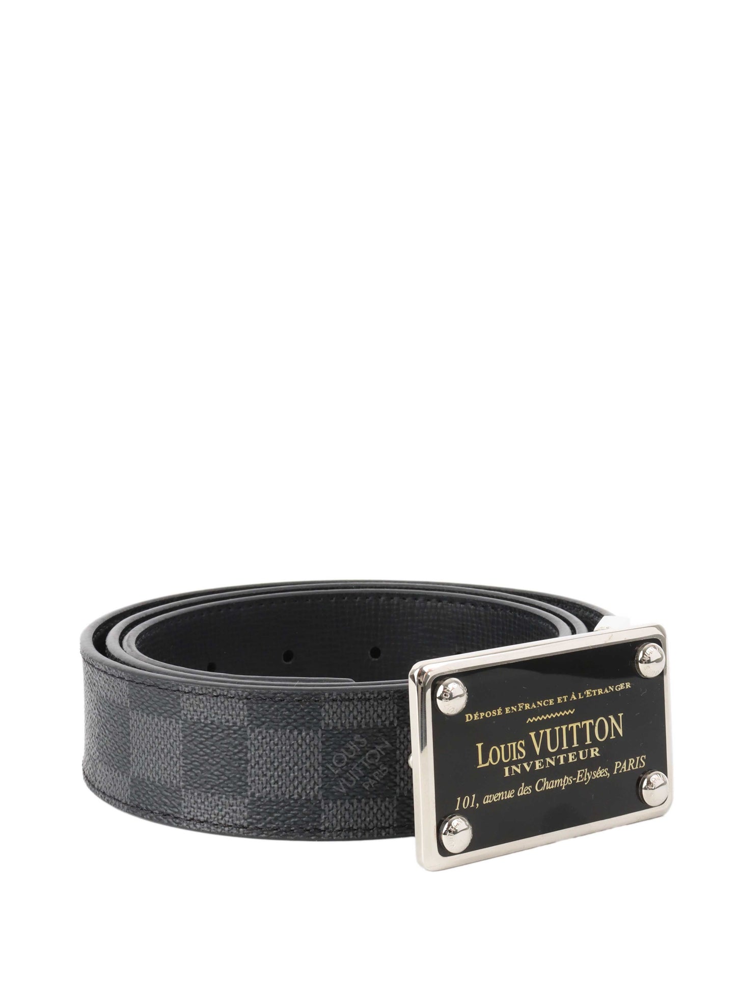 Louis Vuitton Damier Graphite Inventeur Belt.