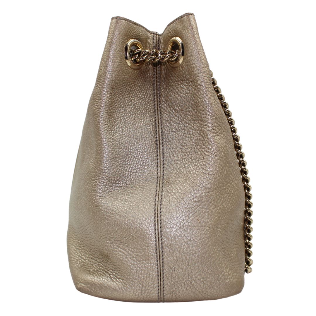 Gucci Pebbled Calfskin Medium Soho Chain Shoulder Bag