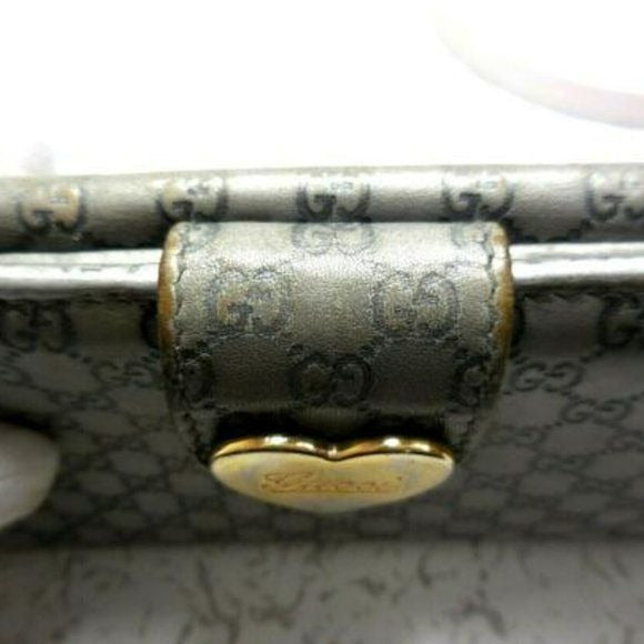 Gucci Microguccissima Silver Leather XL Continenta