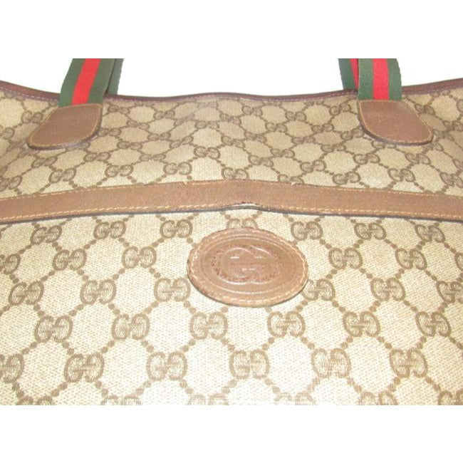 Gucci Vintage Pursesdesigner Purses Leather And Large G Logo Print Coated Canvas In Shades Of Brown