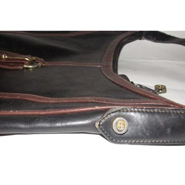 Gucci RARE black leather Jackie hobo with brown & horse bit accents